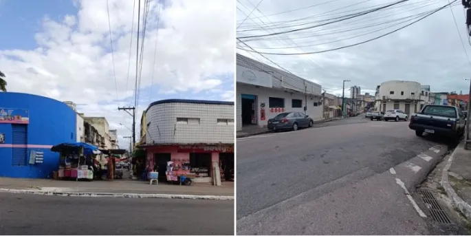 (Nas fotos, a Amaro Coutinho. A da esquerda, o início, na Padre Azevedo, e a da direita, o término, na Rua da República). Fotos: Reprodução/Sérgio Botelho